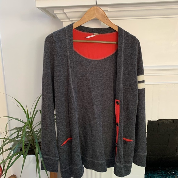 Free People Ivy Varsity Gray Sweater - Picture 5 of 8